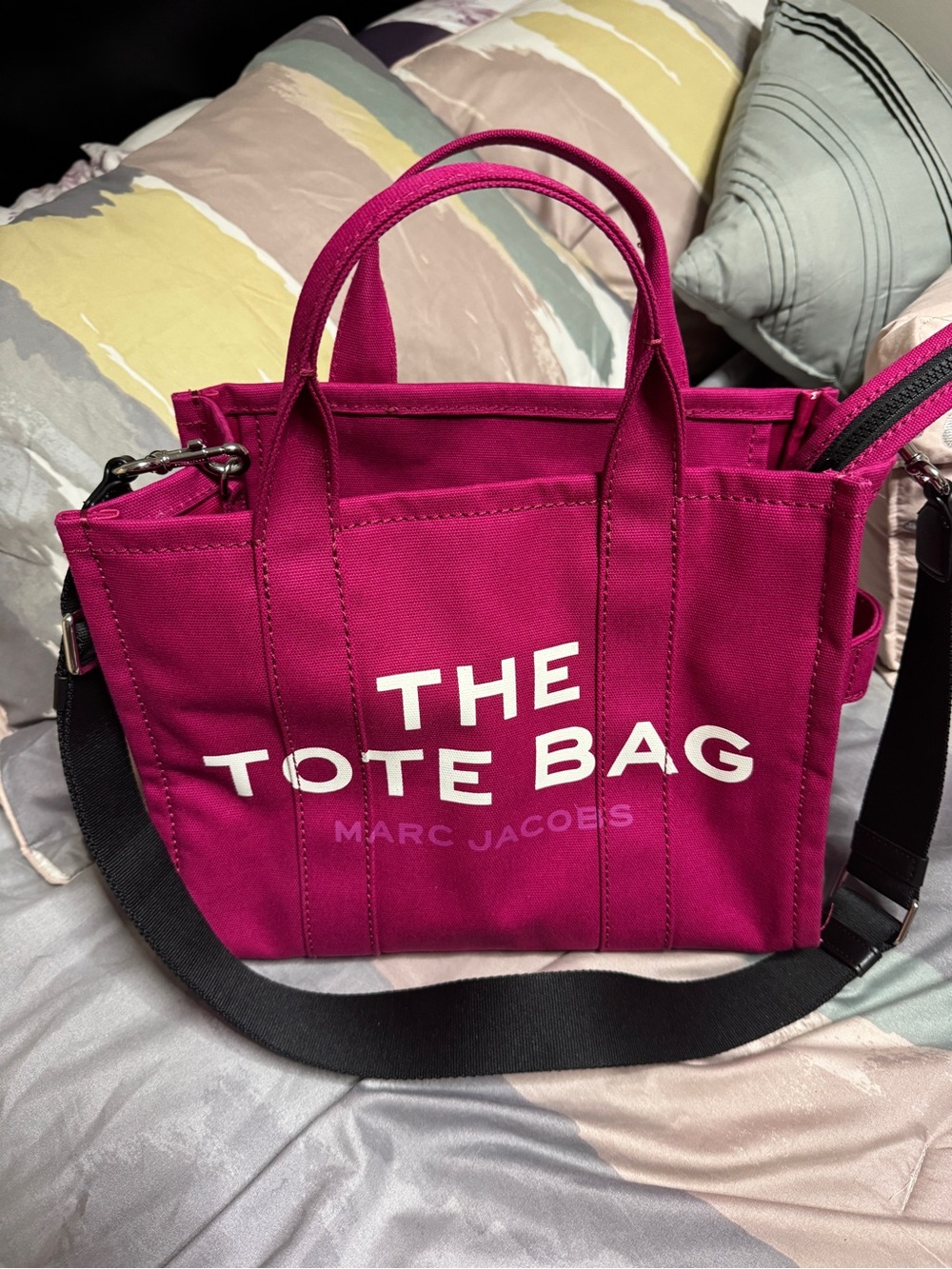 Marc Jacobs The Tote Bag fuchsia pink canvas tote